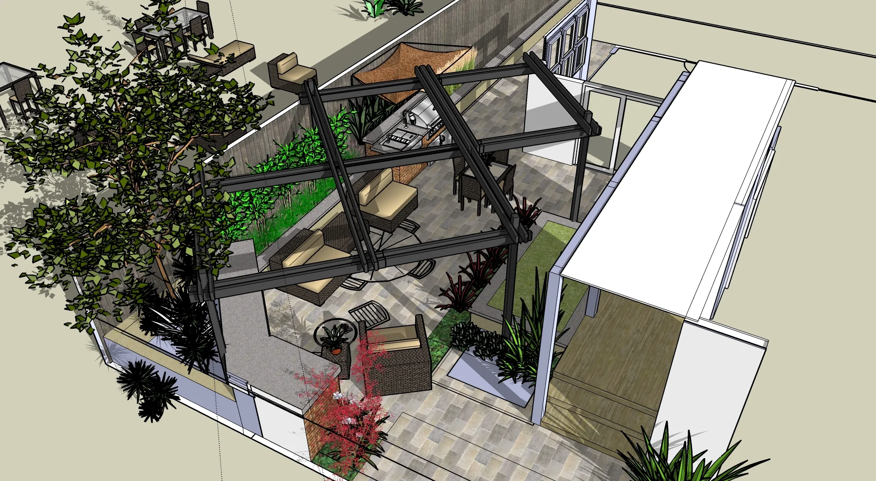 A BIRD'S EYE VIEW PROVIDES AN OVERHEAD LOOK AT THE DESIGN INTENT AND GIVES THE CLIENT A VISUAL REPRESENTATION.