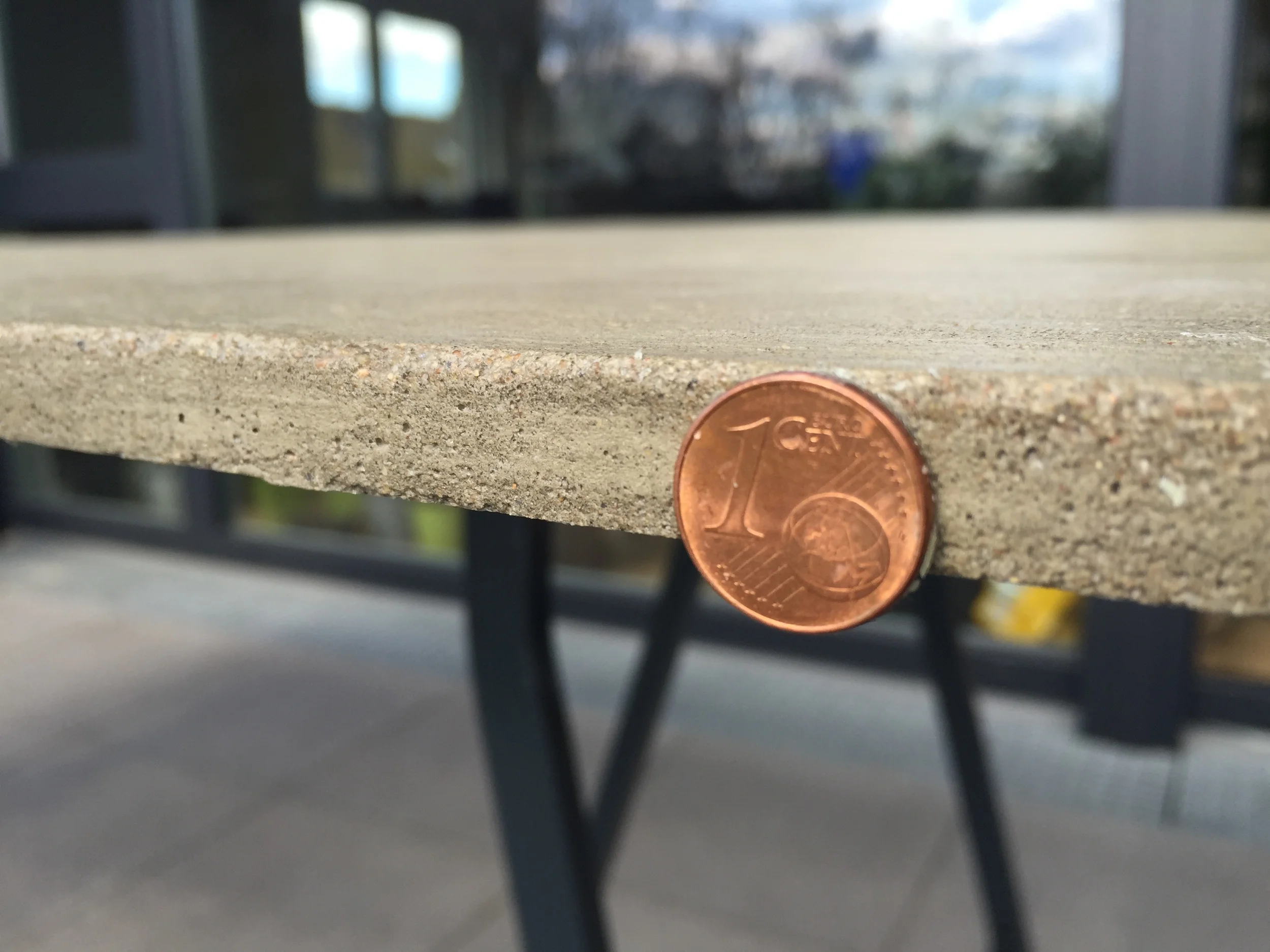  Plattenstärke 15-17mm - hier mit 1 Cent Stück aufgeklebt 
