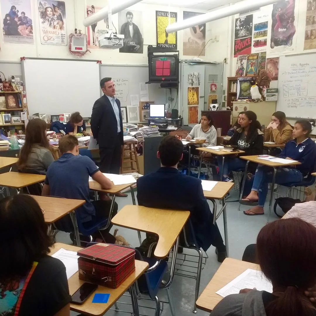 Michael Epstein goes back to his alma matter at Miami Palmetto Senior High School to talk about the Reach for the Stars Scholarship and inspire young students to apply.