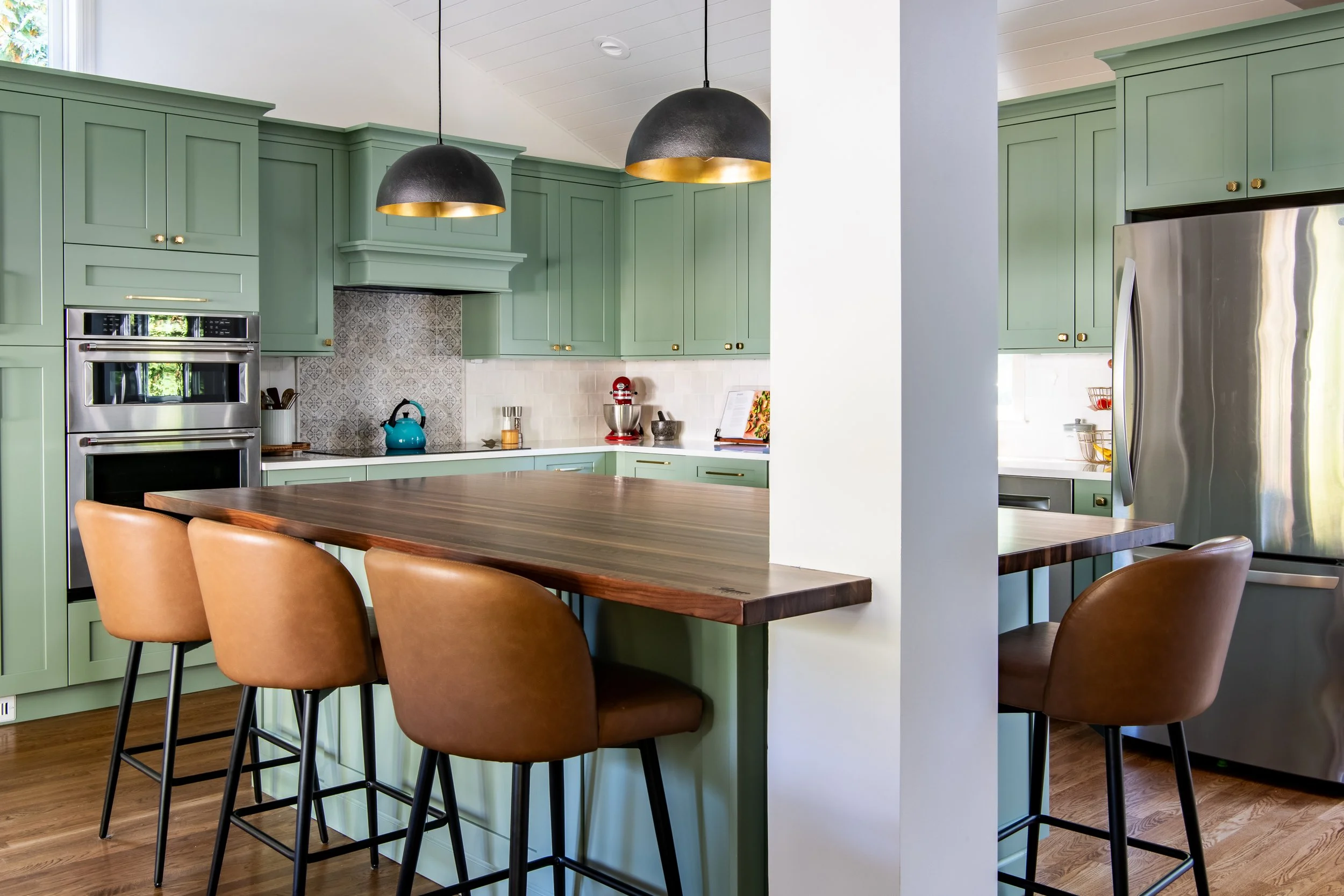 Gold hardware green kitchen Summit NJ.jpg