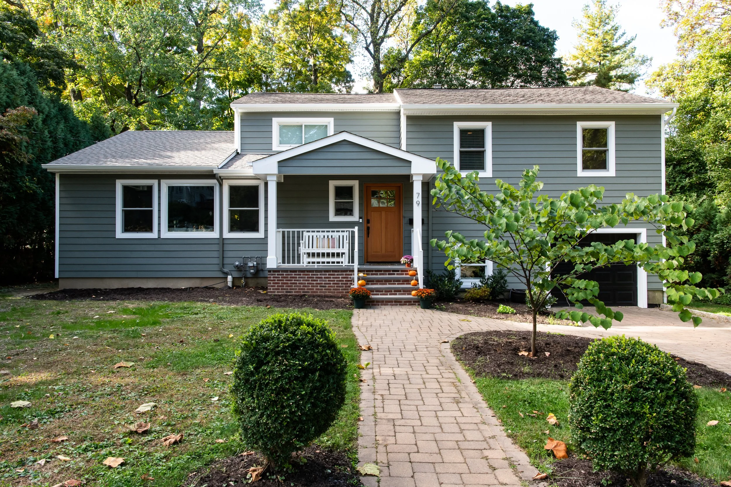 Green cabinets white countertops Maplewood NJ.jpg