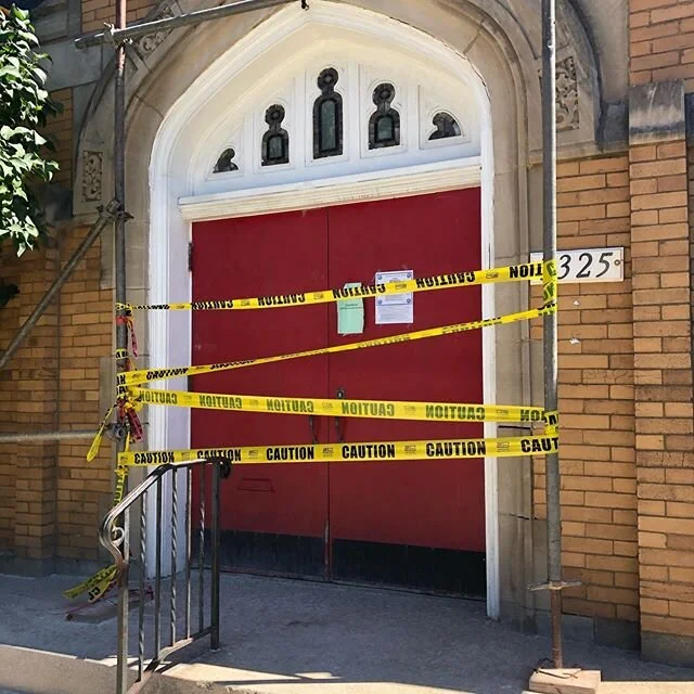 Weird timing that we're getting work done on the building right when we're having online services (sundays at 10, link in bio).