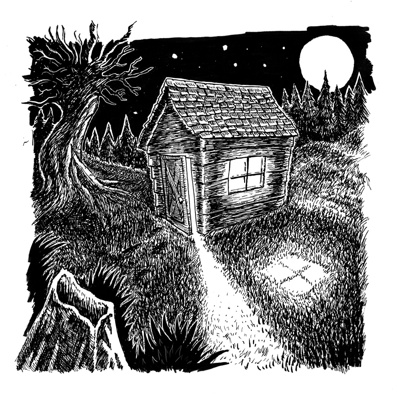 Ink drawing from "Side Project" beer labels. 