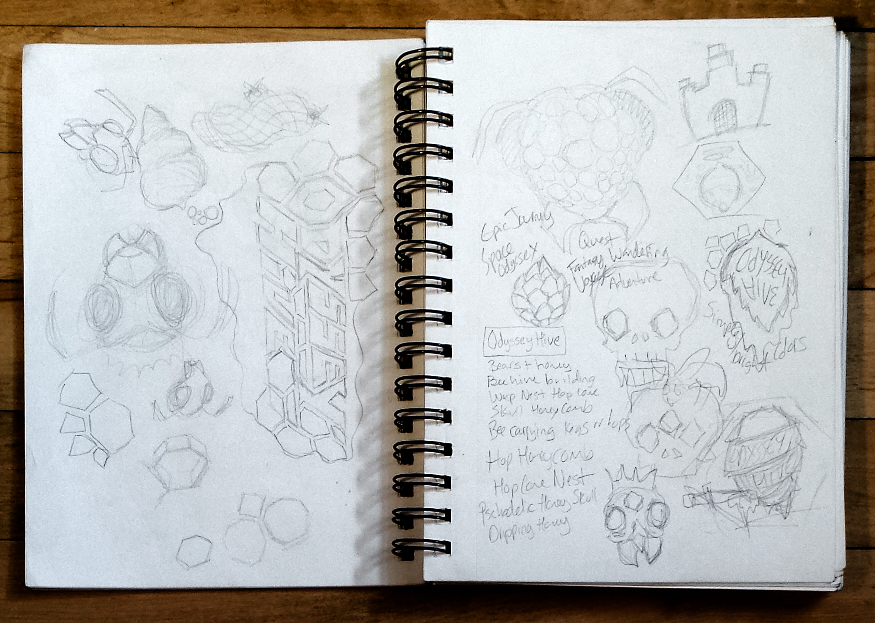 Still exploring ideas... skulls are cool. Starting to discover the angular, honeycomb-based typography.