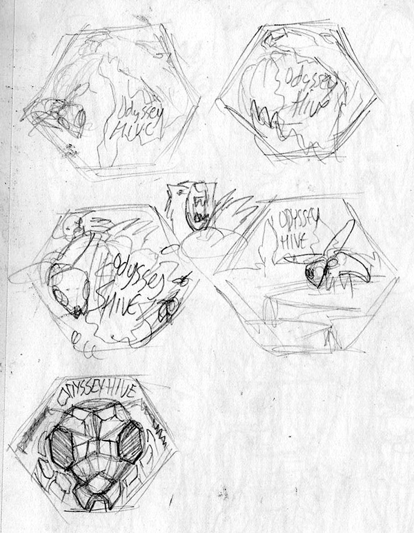 Some very rough composition sketches. Kind of liking the idea of incorporating a bear somehow.