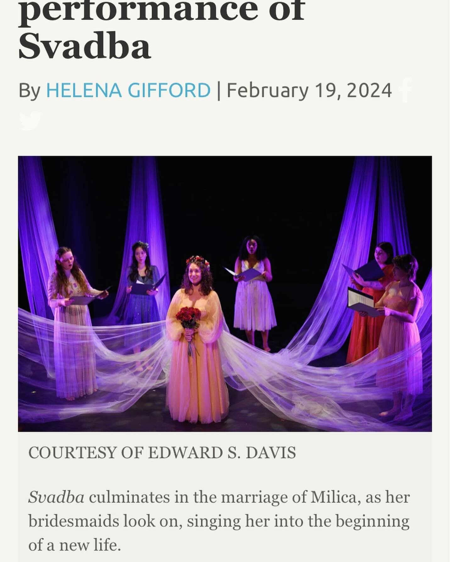 Really lovely write up about our Svadba @baltimoretheatreproject last weekend- 🔗 below to full article !

https://www.jhunewsletter.com/article/2024/02/a-surreal-portrayal-of-marriage-in-peabody-chamber-operas-performance-of-svadba

#opera #modern #