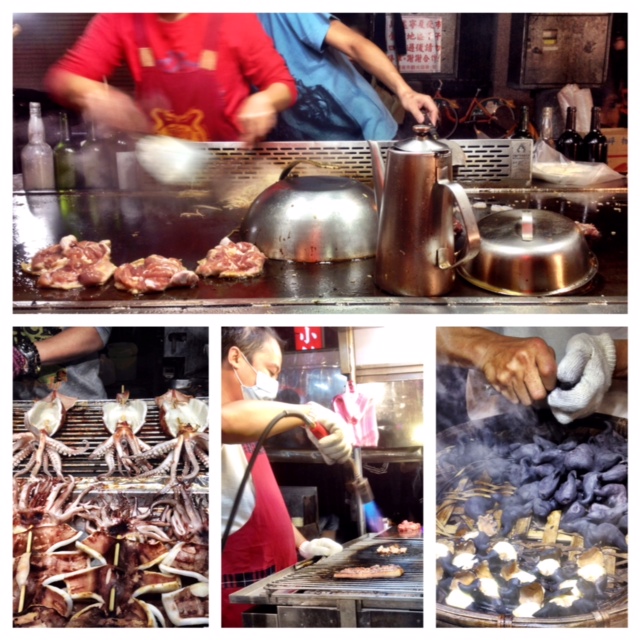 Food stalls at Ningxia Night Market.
