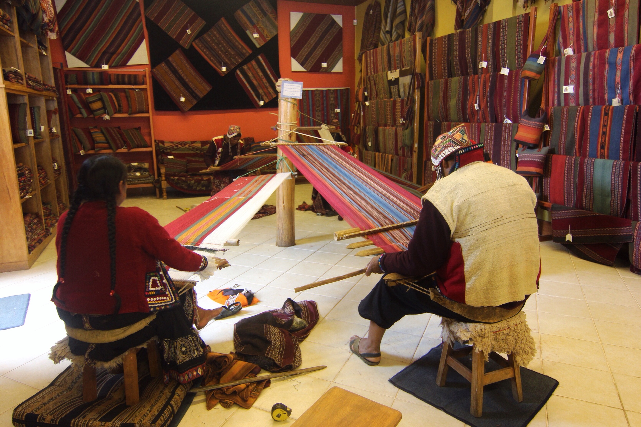 Weavers at the Center for Traditional Textiles.