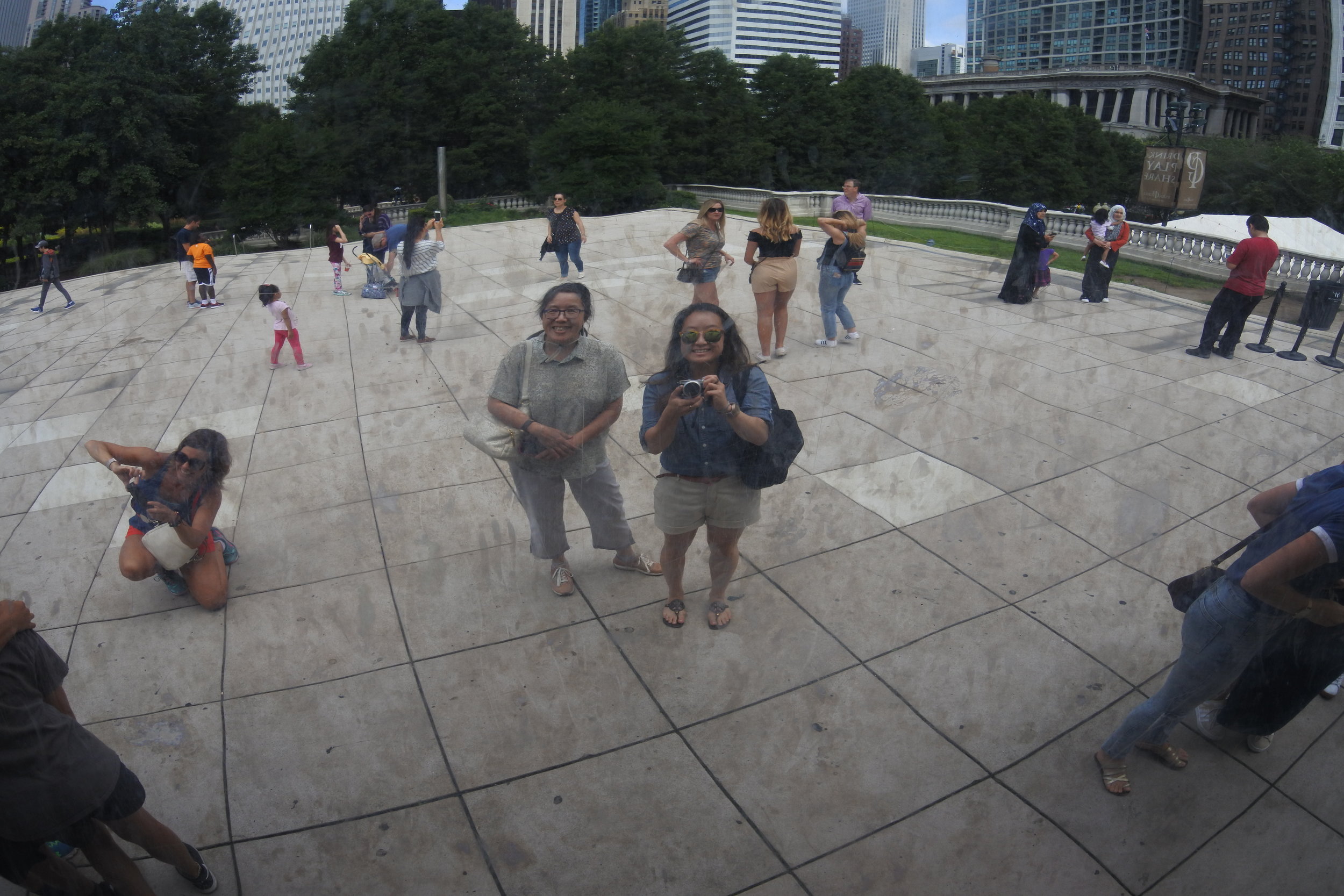 Mom and me at the Cloud Gate.