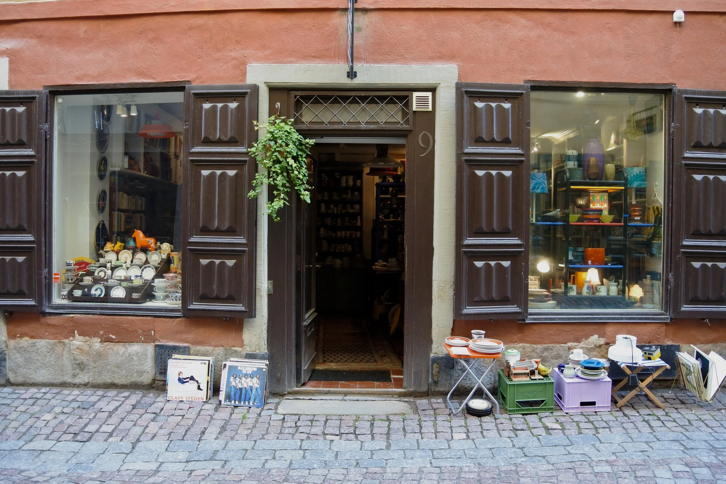 One of many antique shops in Gamla Stan (old town).