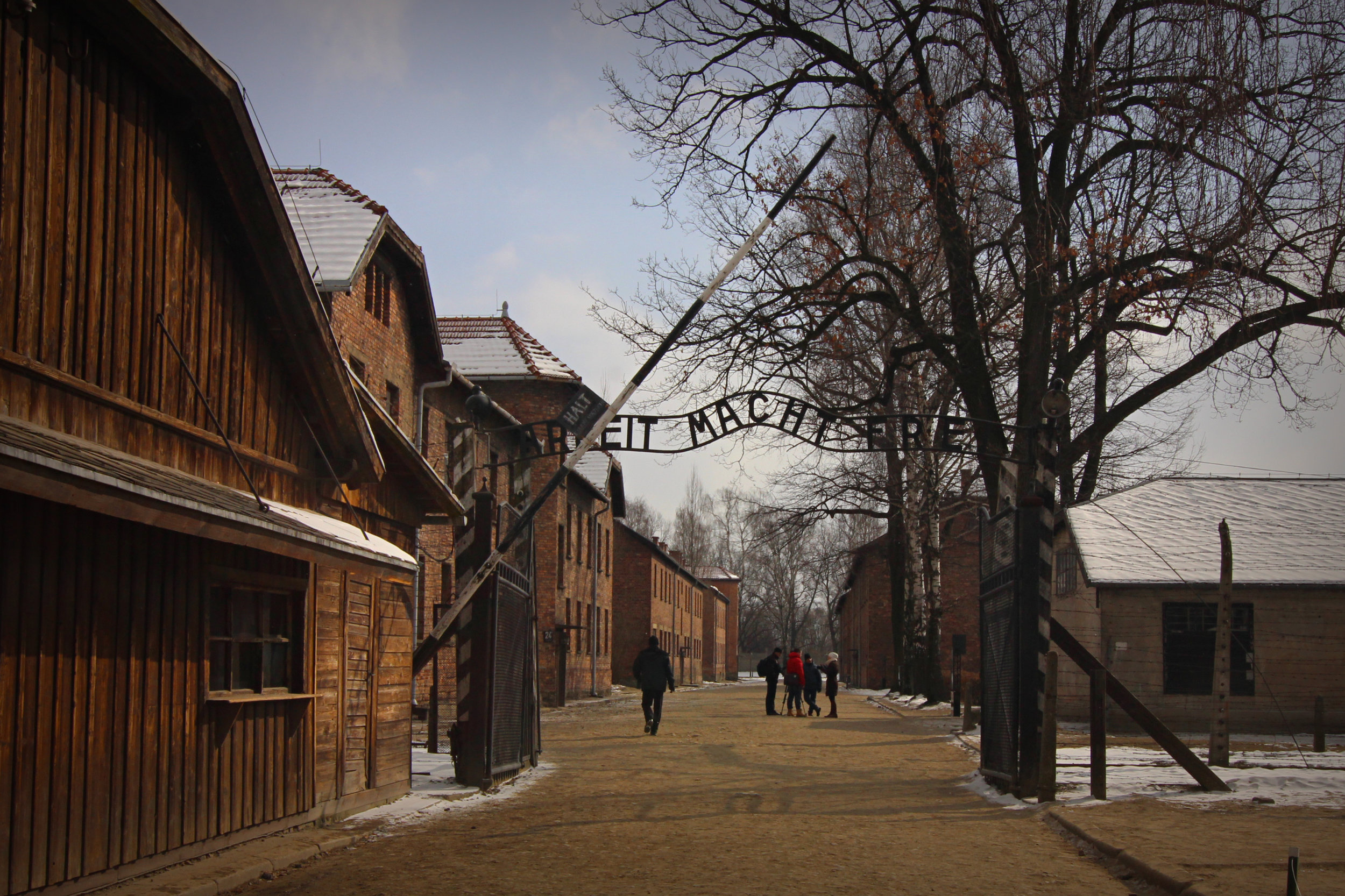 The iconic gate at Auschwitz.