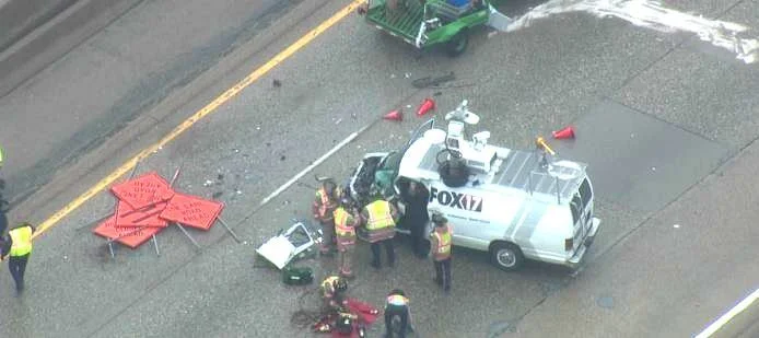 Photog Hurt after Crashing Live Truck