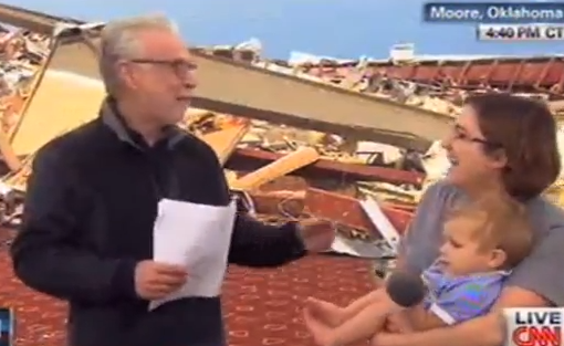 Wolf Blitzer Asks Atheist Tornado Survivor, "Do You Thank The Lord?"