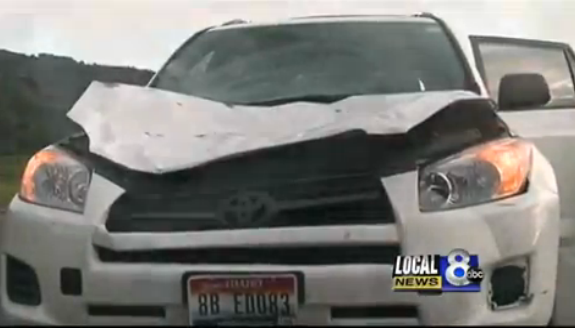 News Crew Injured after Hitting Moose