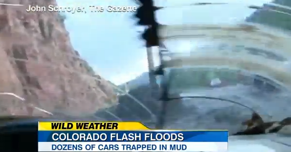 Mud Slide Washes Away Reporter's car