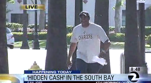 Really? Man Finds Cash During KTVU's Live Shot