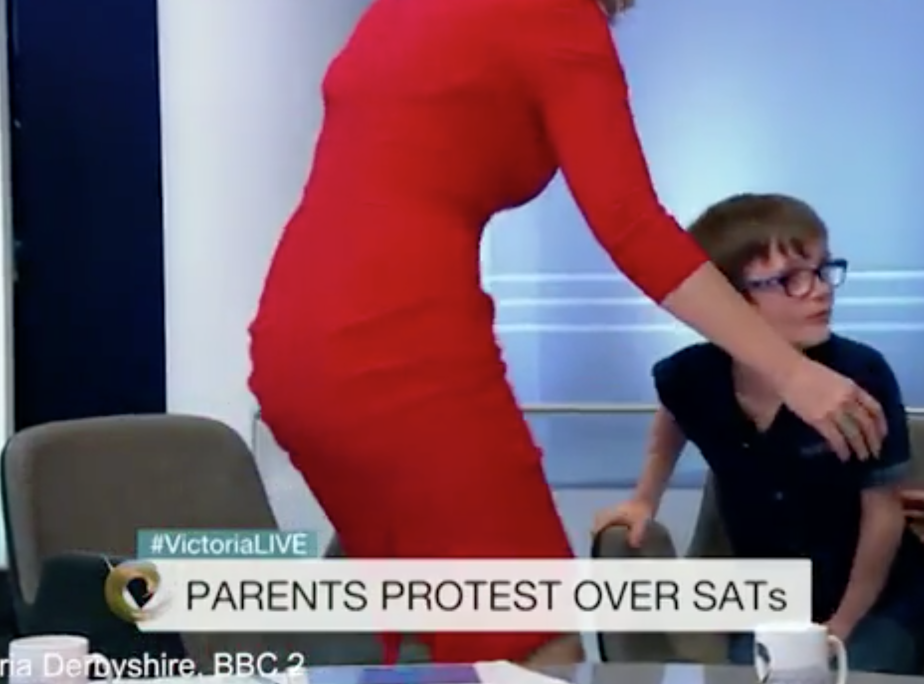 Anchor Walks off Show for a Potty Break 