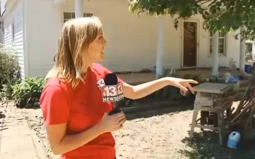 Reporter gets Emotional While Covering Flooding Damage 