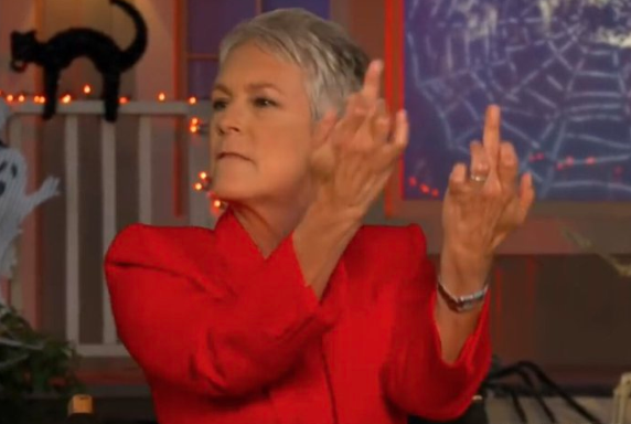 Jamie Lee Curtis Flips Off DC Reporter 