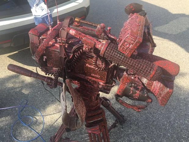 Reporter Covered In Retardant