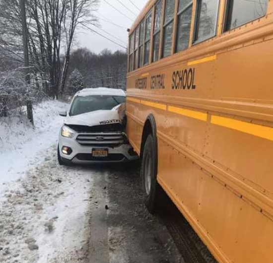 News Car Vs. School Bus 