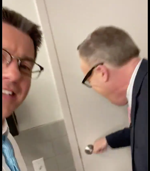 Anchormen Get Locked in a Bathroom 