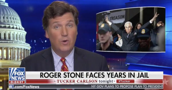 Tucker Carlson Tries to Get Stone a Get Out of Jail Free Card