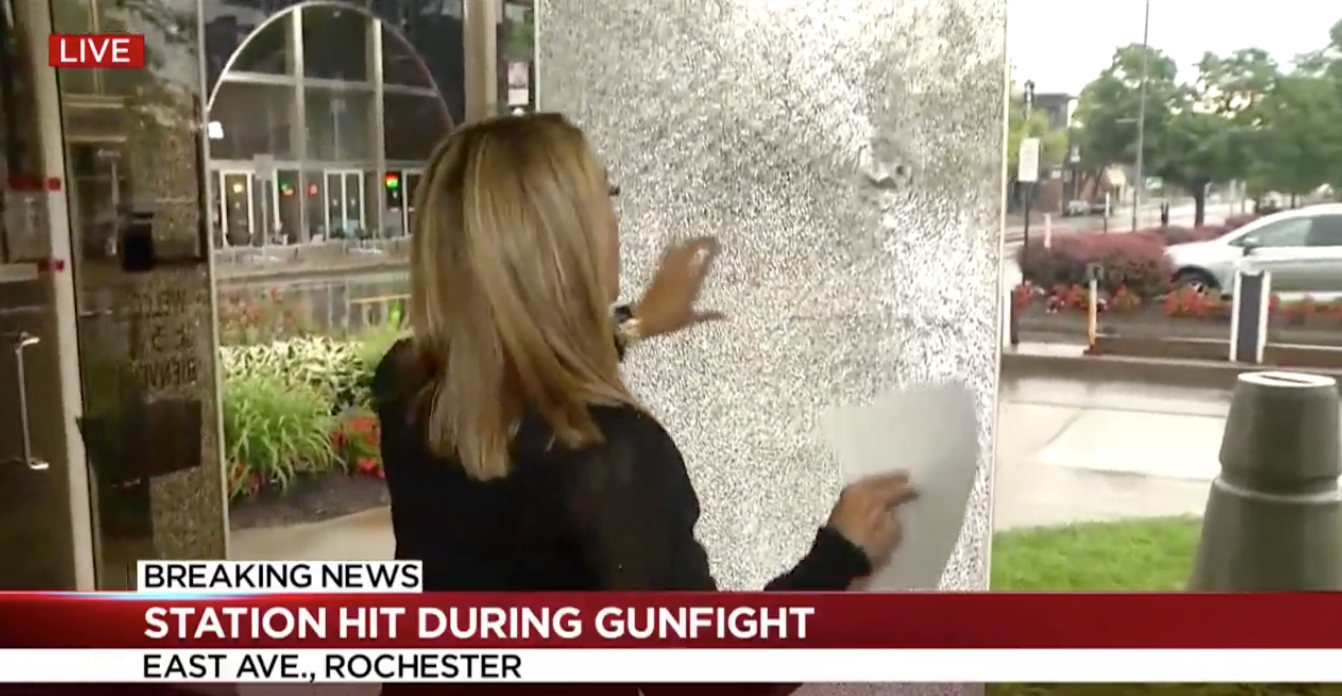 Windows Shot Out at Rochester Station 