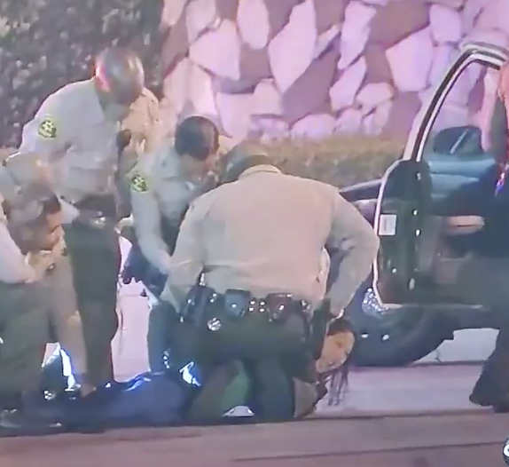 LA Deputies Takedown and Cuff Reporter 