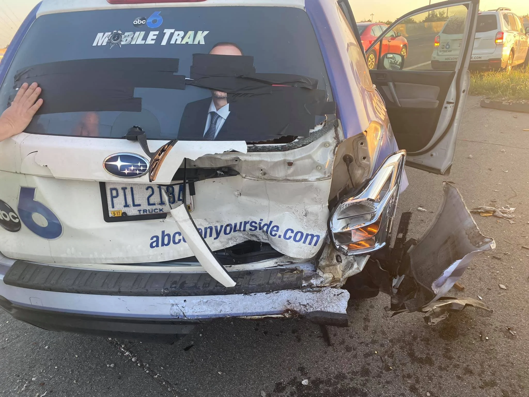 Some Crashed into the Traffic Reporter 