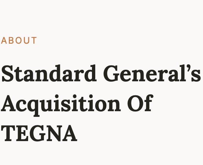 Standard General Launches Website About Tegna Deal 