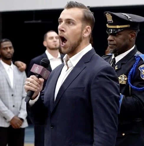 Perry Jr. Sings the National Anthem 