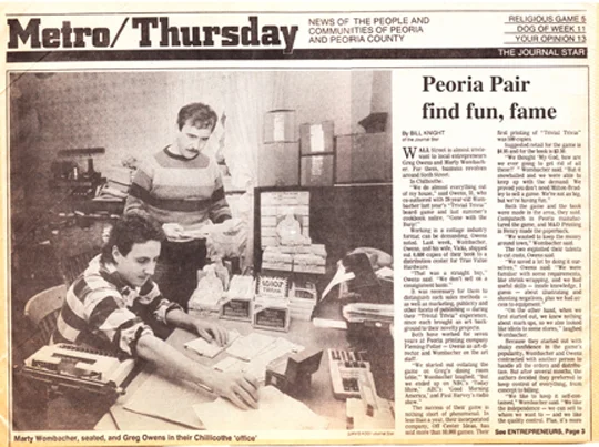 An article in the Peoria Journal Star by Bill Knight after we appeared on the Today Show.