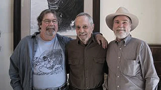 Old friends, from left: Mike Foster, Tim Slevin and Jim Croegaert. Photo by Nancy Slevin.