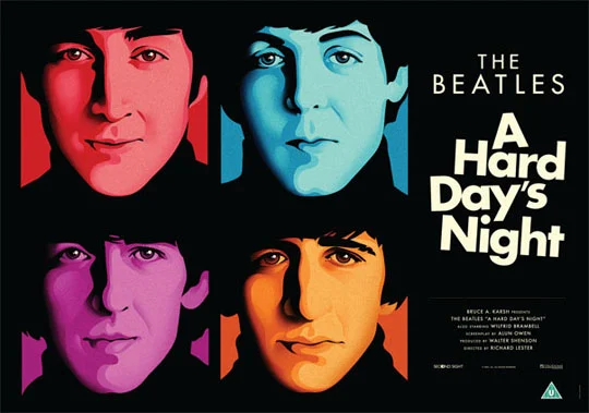 The Beatles A Hard Day/'s Night movie poster canvas print