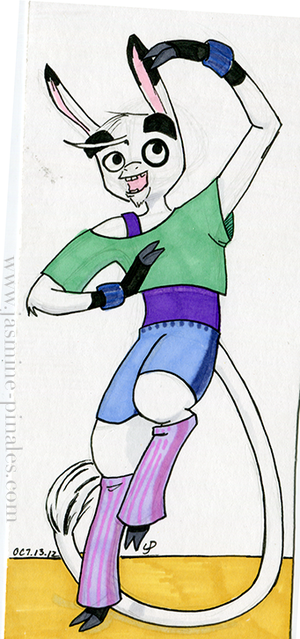 Small full colored figure with black lineart