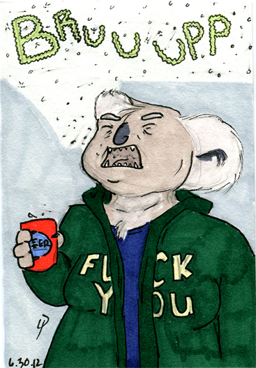 Small full colored image with black line art