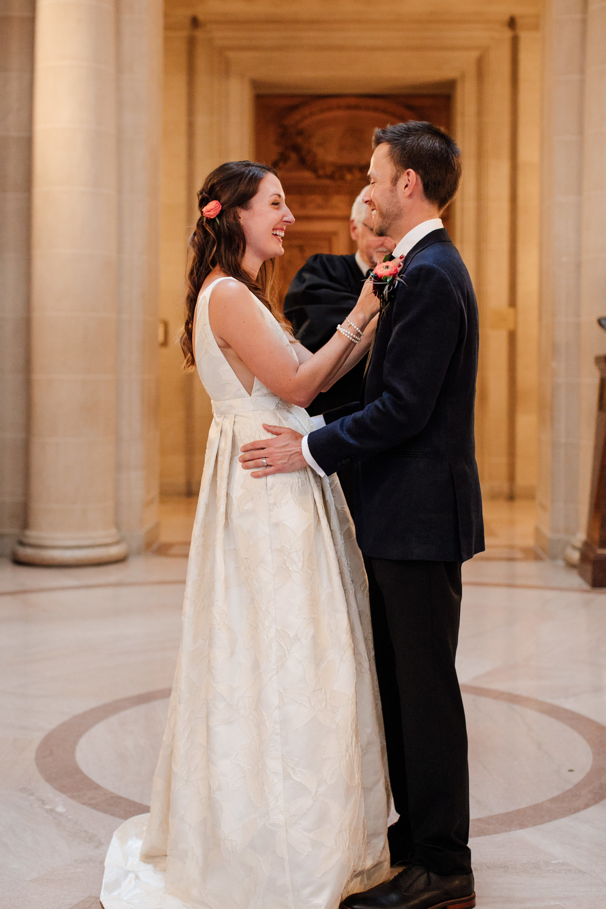 Laid back city hall wedding