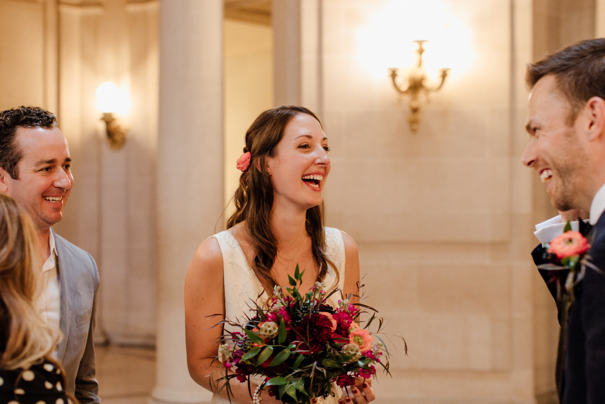 Laid back city hall wedding