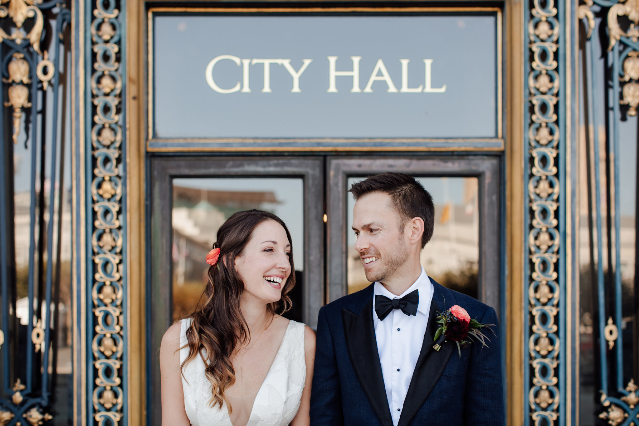 Laid back city hall wedding