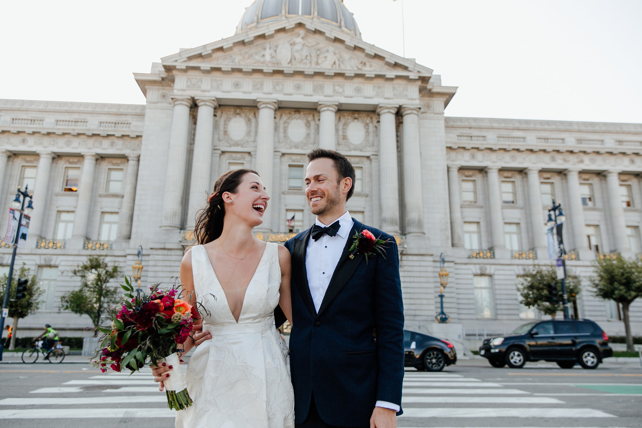 Laid back city hall wedding