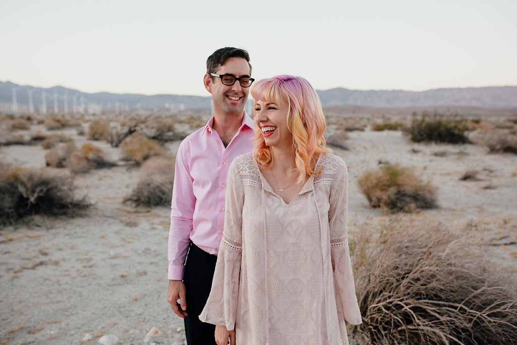  A funky and vibrant engagement session in the wind farms of Palm Springs. 