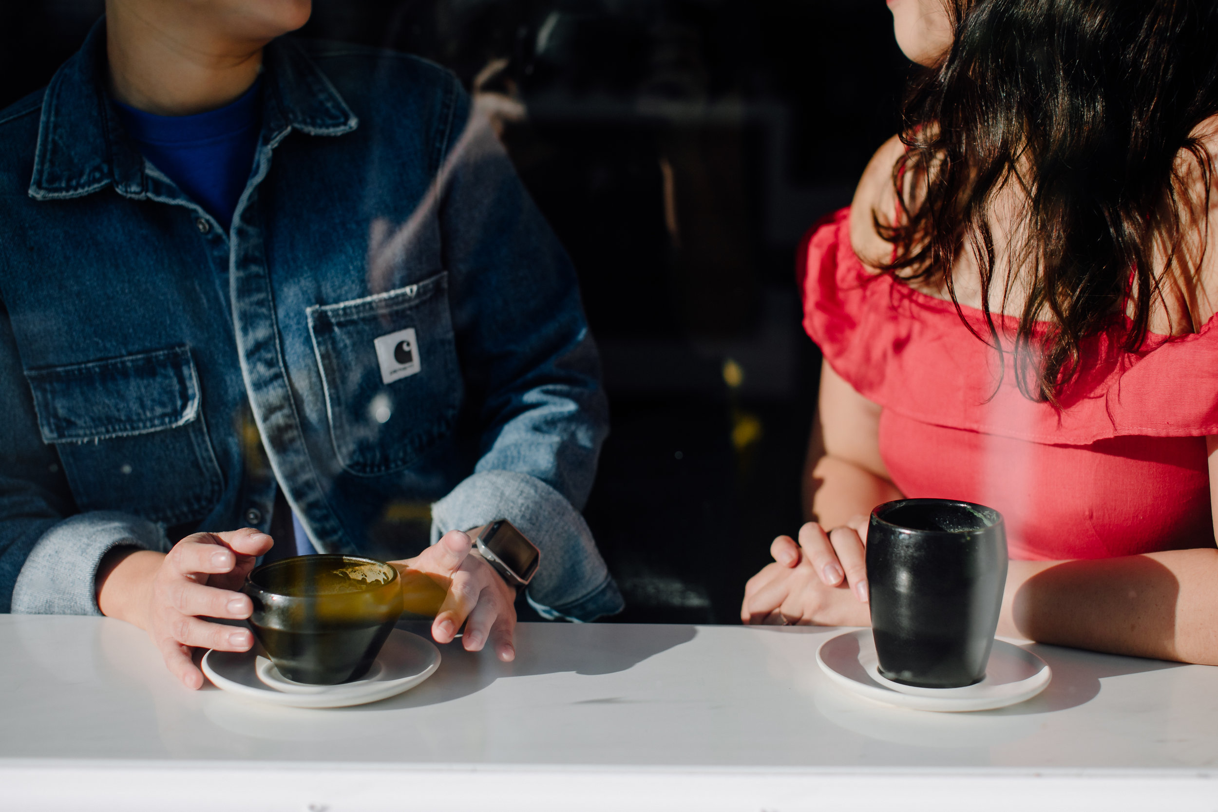  A romantic engagement shoot over waffles in Oakland, California. 