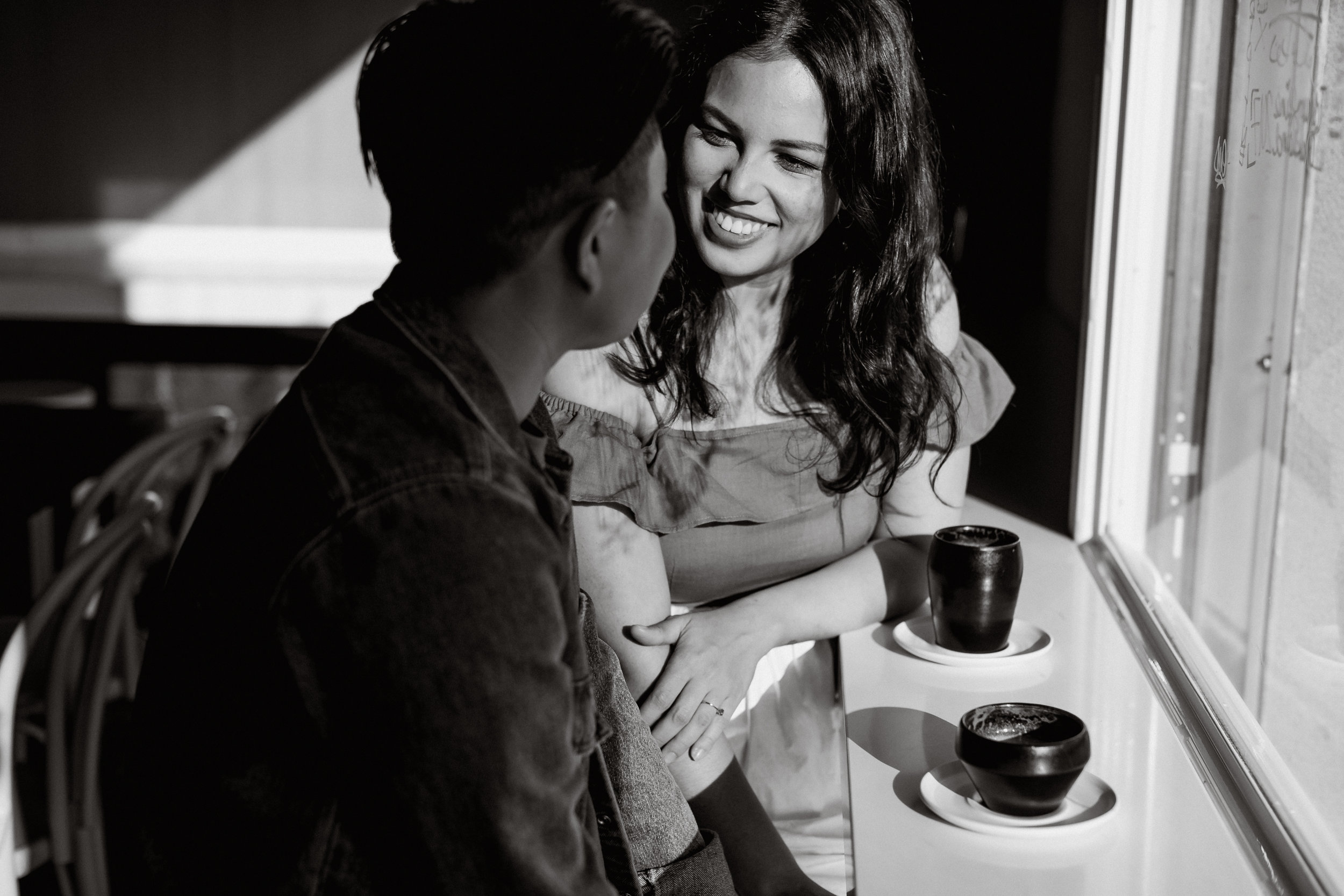  A romantic engagement shoot over waffles in Oakland, California. 