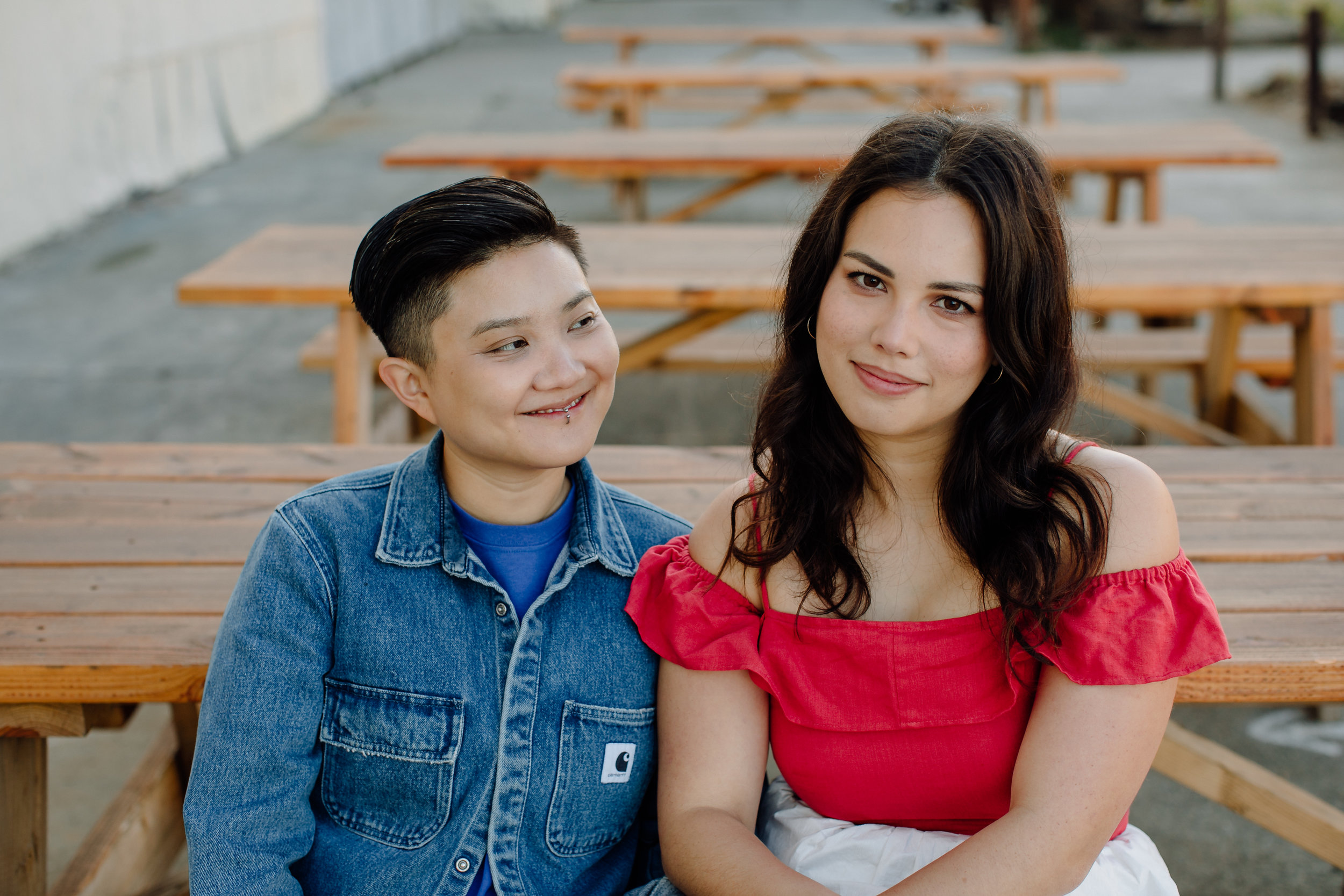  A romantic engagement shoot over waffles in Oakland, California. 