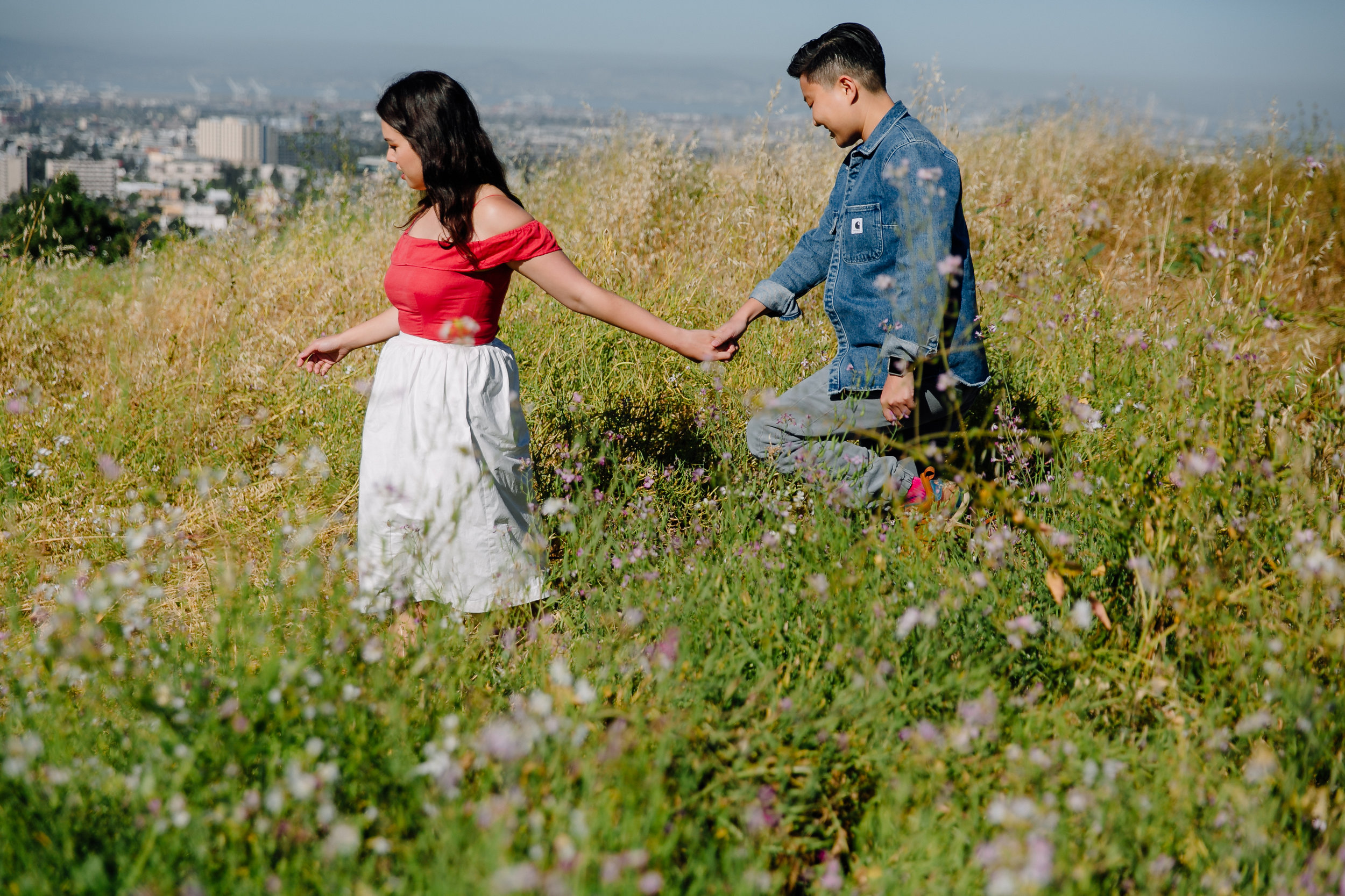  A romantic engagement shoot over waffles in Oakland, California. 