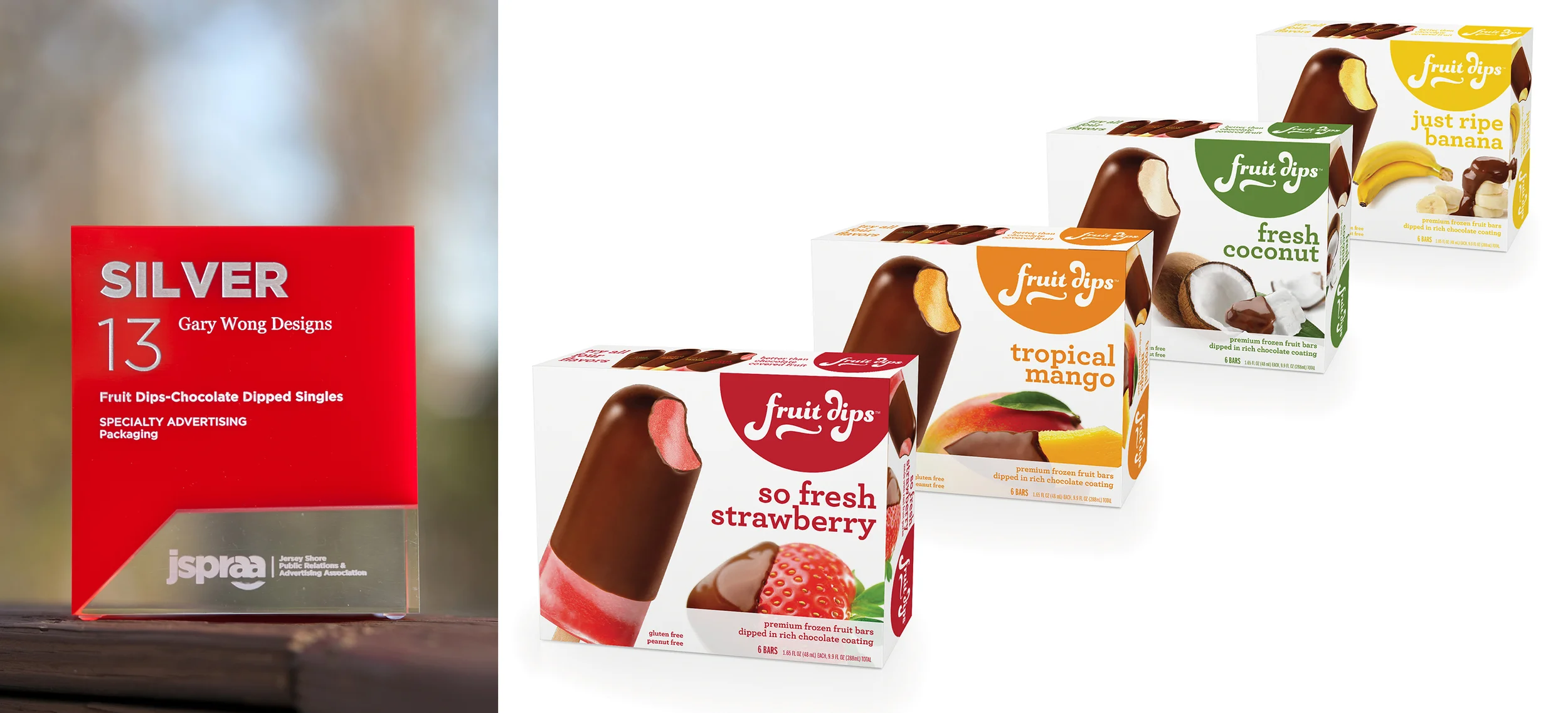 Client: Philly Swirl, Fruit Dips Chocolate Dipped Singles Category: Specialty Advertising, Packaging