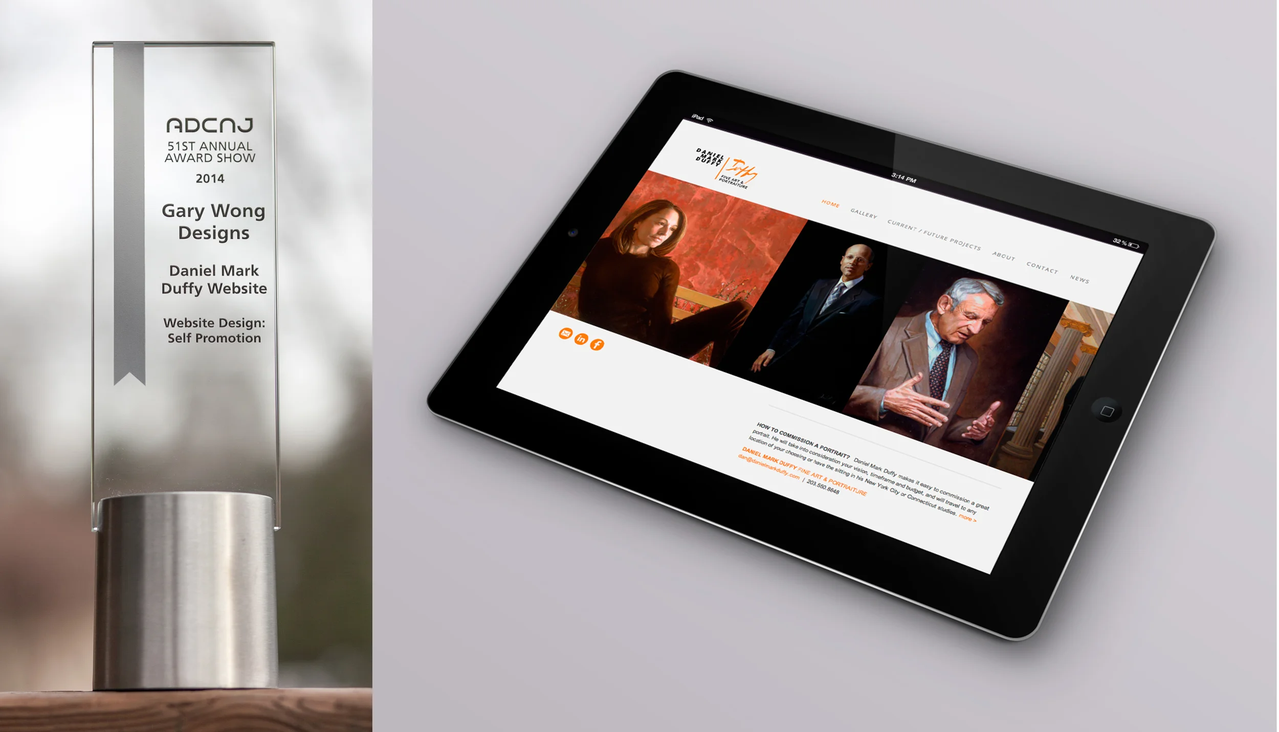 Client: Daniel Mark Duffy Fine Art + Portraiture Category: Website Design: Self Promotion
