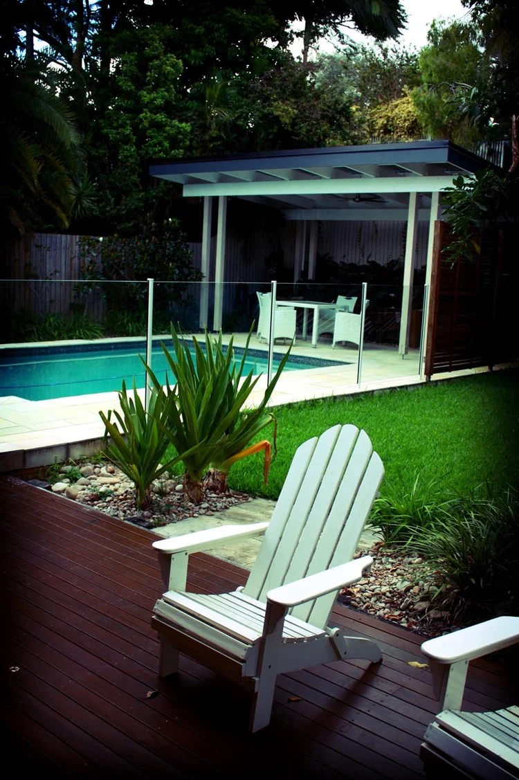 Paddington, BrisbanePool and structural elements amongst lush gardens. Read more...