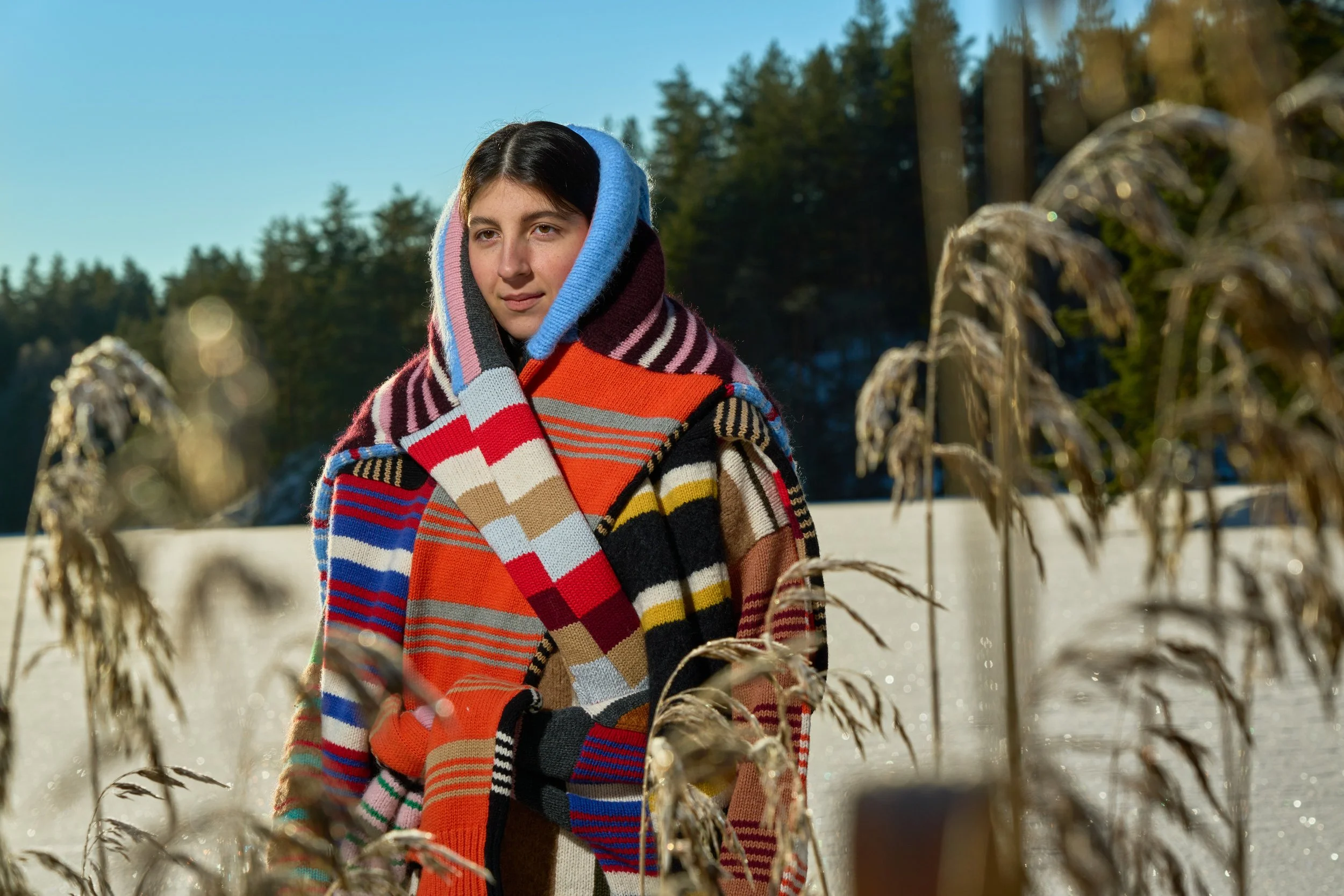 Dhalia for Waste Yarn Project, Østmarka, Oslo.